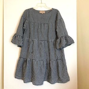 Philosophy petite large tiered gingham check dress